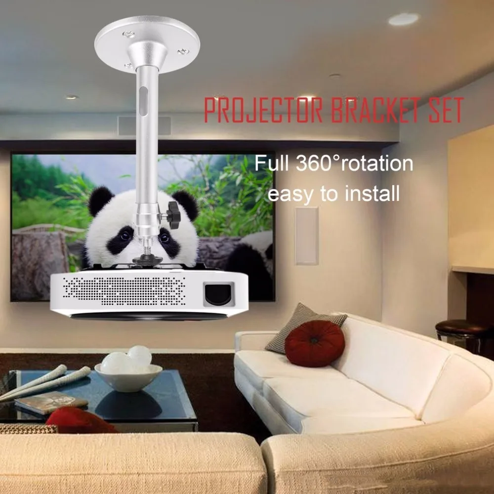 Universal Mini Aluminium Alloy 360 Degree Rotation LCD DLP Projector Ceiling Wall Mount Metal Bracket Holder Stand | Электроника