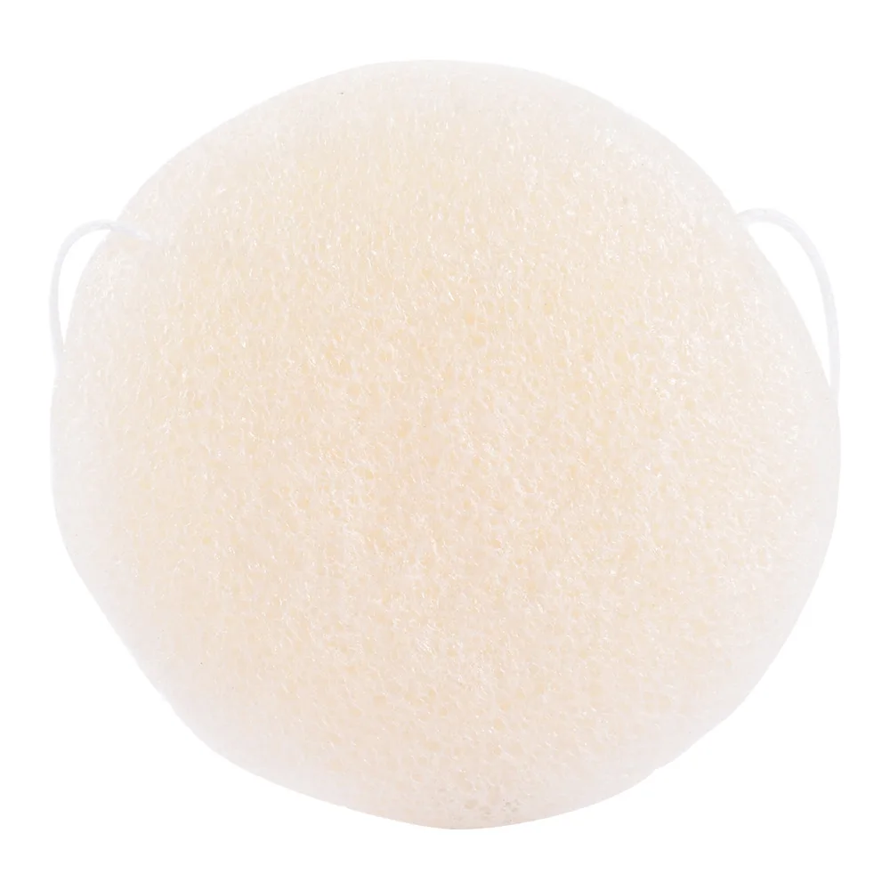 white Fulljion 1pcs Konjac Cosmetic Puff Round Shape Face Wash Natural Facial Cleanser Plant Cotton Bamboo Charcoal Wet Sponge Makeup - Color: white