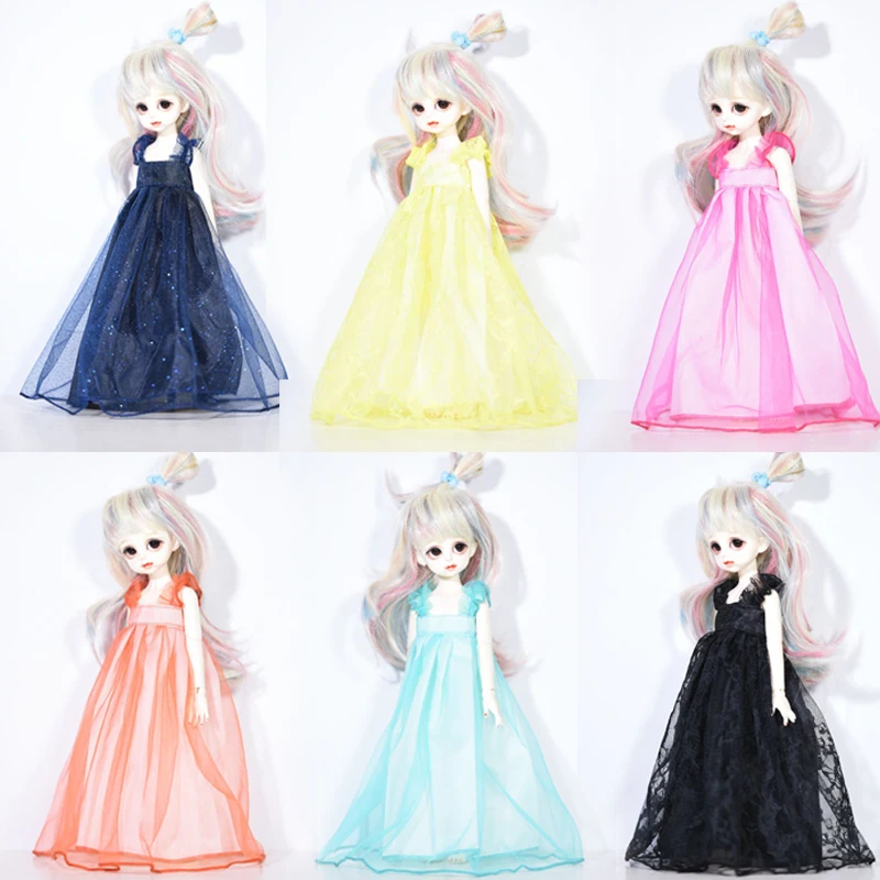 

T02-X555 Blyth кукольные одежда 1/3 1/4 bjd 1/6 мягкого плюша; Аксессуары для куклы; Юбка с кружевом длинное платье-пачка платье для девочек 1 шт.