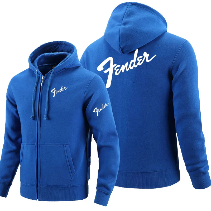 Толстовка на молнии с логотипом гитары, мужские толстовки на молнии, осенняя толстовка с капюшоном, зимняя длинная модная повседневная одежда