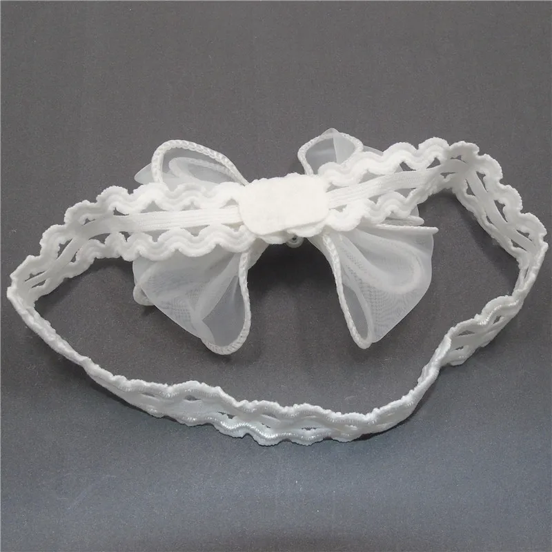 1 шт. прозрачный бант из органзы с цветочным узором эластичная повязка на голову