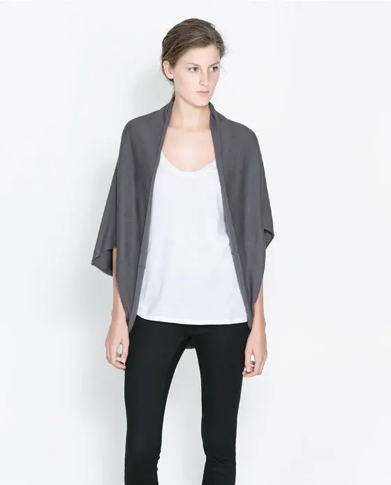 2014 зимняя Мода женская Свободные Бат Крыло Рукавом Вязать Свитер Топ Кардиган