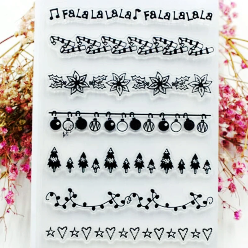

SCS11 Music Laces Silicone Clear Stamps for Scrapbooking DIY Album Cards Decoration Embossing Folder Craft Rubber Stamp Molds