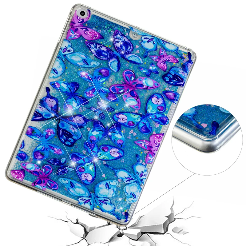 Чехол для Apple iPad 5, 6, 8, iPad 9,",,, Air 1, 2, блестящий чехол с рисунком, зыбучие пески, чехол для 5-го, 6-го поколения