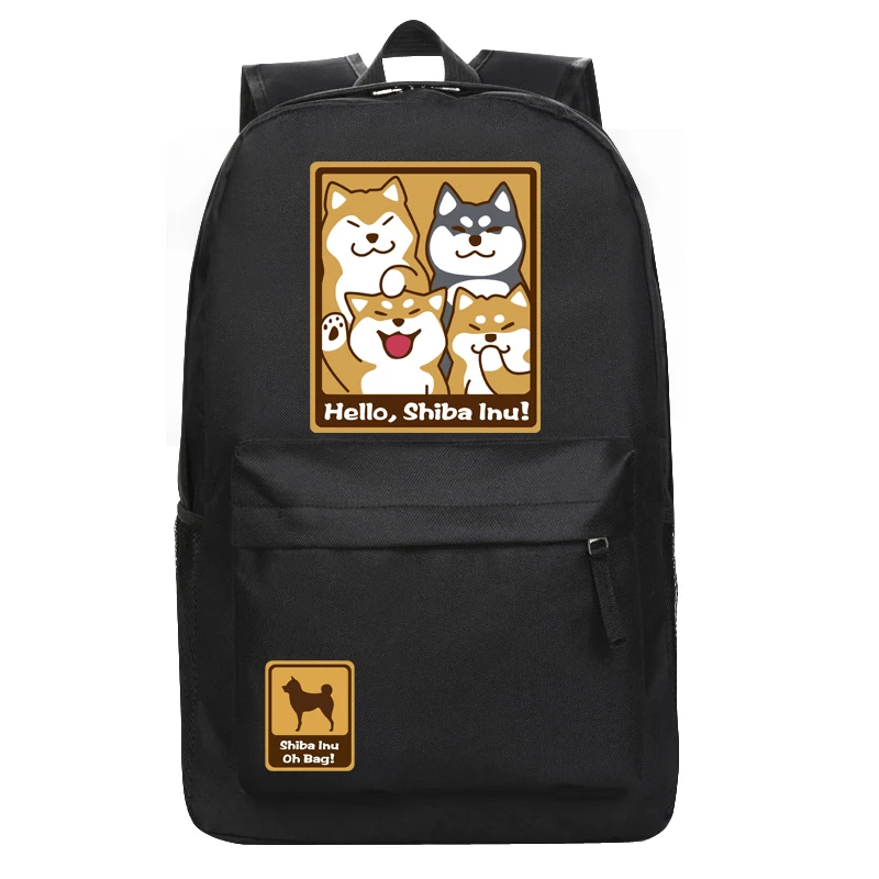 Рюкзак Harajuku Hello Shiba Inu Doge нейлоновый школьный ранец рюкзак для подростков 15 дюймов