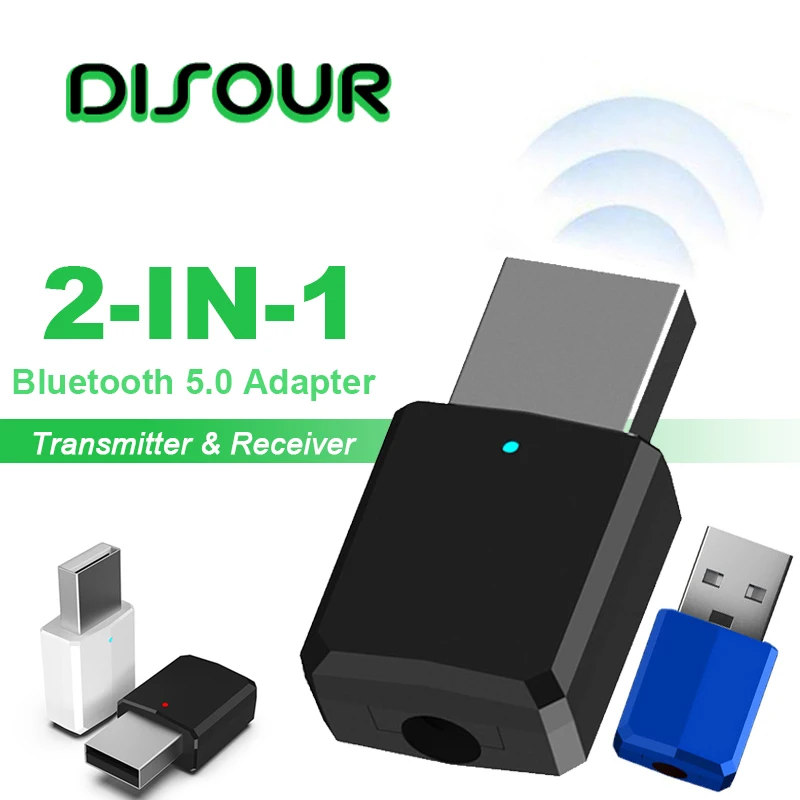 

2 In 1 5.0 Bluetooth Transmitter Receiver AUX 3.5mm Stereo Music Wireless Adapter Car Kit Bluetooth Receiver For TV Earphone USB