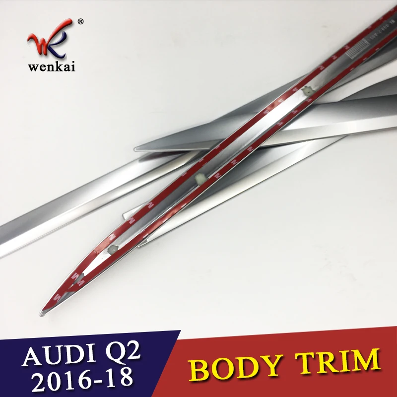 Автомобильный Стайлинг серебристый ABS 4 шт. блёстки для Audi Q2 2017 2018 хромированная