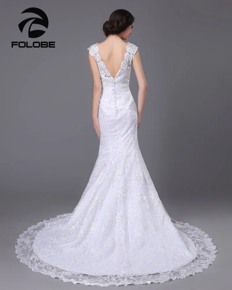 Элегантный Совок шеи Кружева Vestidos De Noiva спинки Русалка Макси Свадебные платья Robe