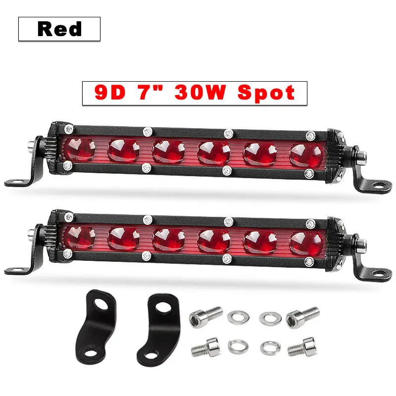 2pcs Red Spot VISORAK " Красный Янтарный синий DRL 30 Вт Светодиодный рабочий светильник бар внедорожный светодиодный светильник для внедорожника 4X4 4WD грузовик ATV SUV мотоцикл - Цвет: 2pcs Red Spot