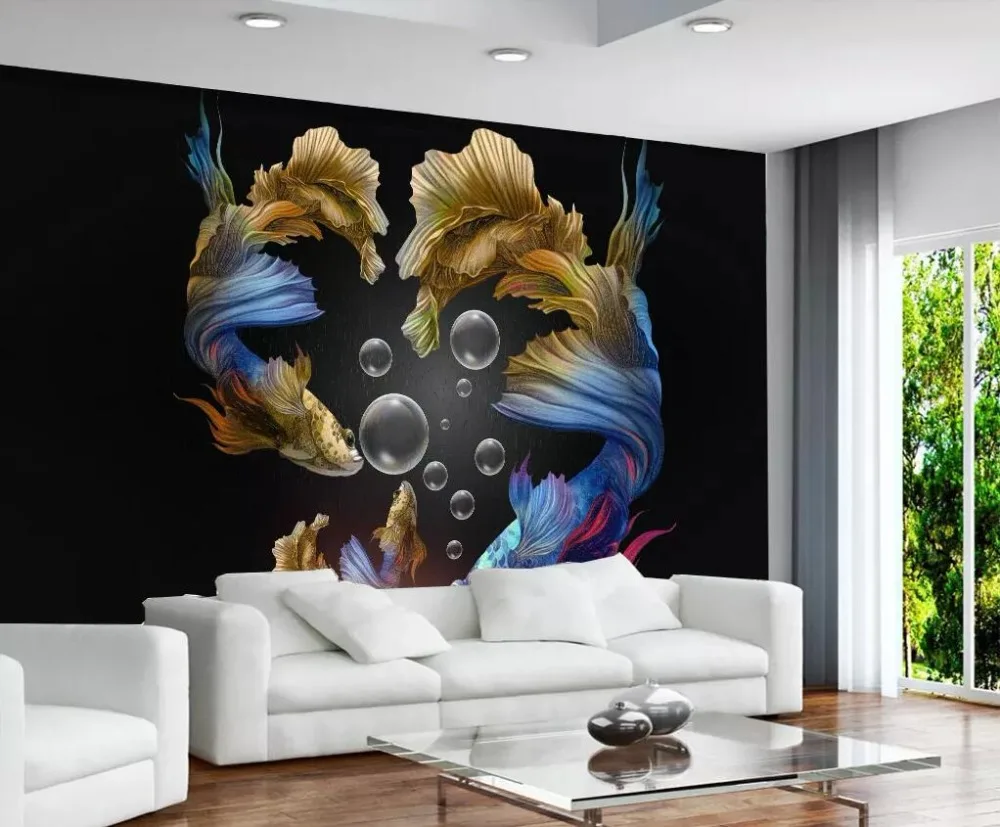 

Пользовательские обои Beibehang, современные 3D стерео абстрактные синие гупперы, фоновая стена для телевизора, гостиной, спальни, фрески, 3d обои