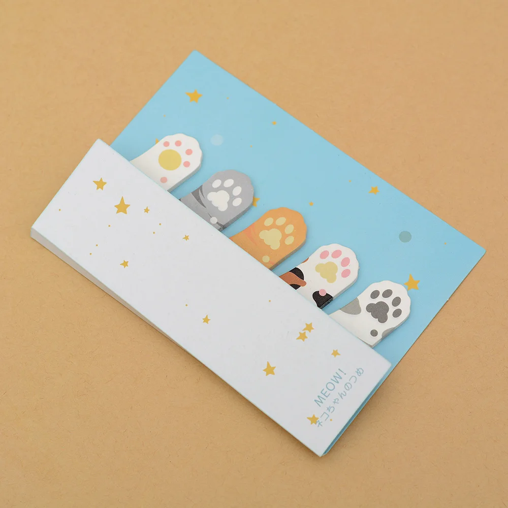 Милый блокнот Meow с кошачьими лапами Блокнот записная книжка самоклеющаяся