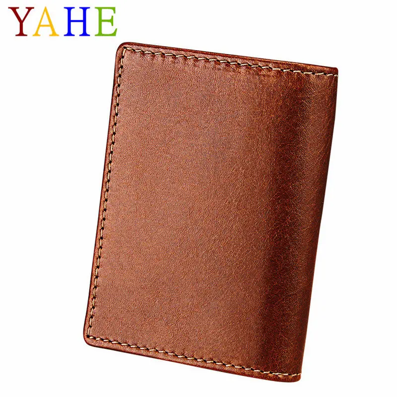 YaHe Genuine Leather ID Credit Card Holder Wallet Men RFID Blocking Business Women Short Case Casual Purse | Багаж и сумки