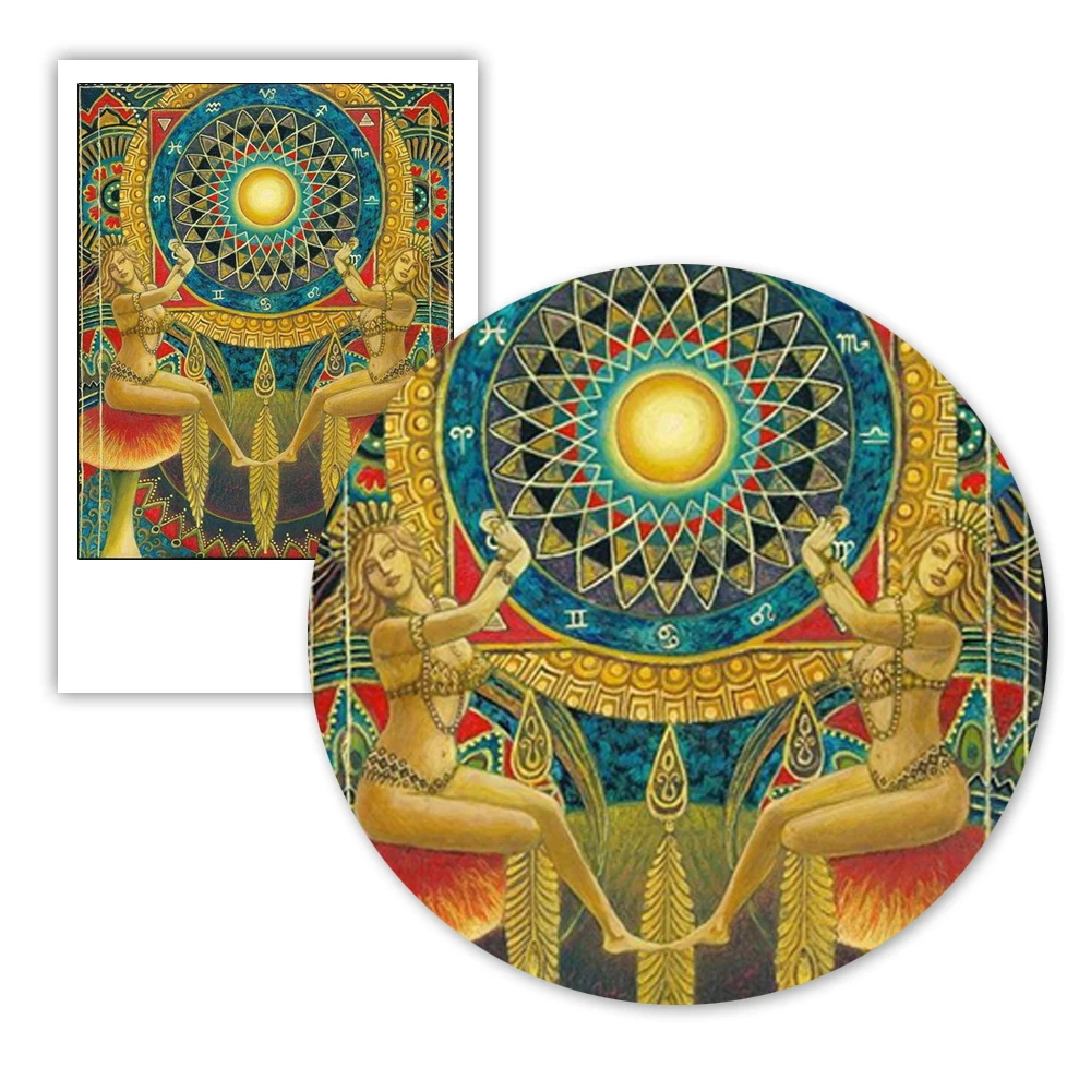 Постер The Wheel Of Fortune печать Таро искусство языческая мифология психоделическая