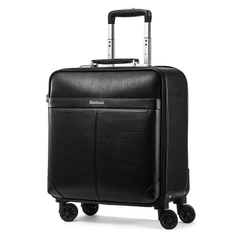 Новый Ретро мужской деловой багаж из натуральной кожи на колесиках воловьей