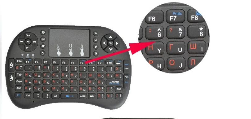 REDAMIGO русская воздушная мышь I8 2,4 ГГц Беспроводная клавиатура Air mouse тачпад беспроводной пульт дистанционного управления для Andriod tv Box PC RCLI8