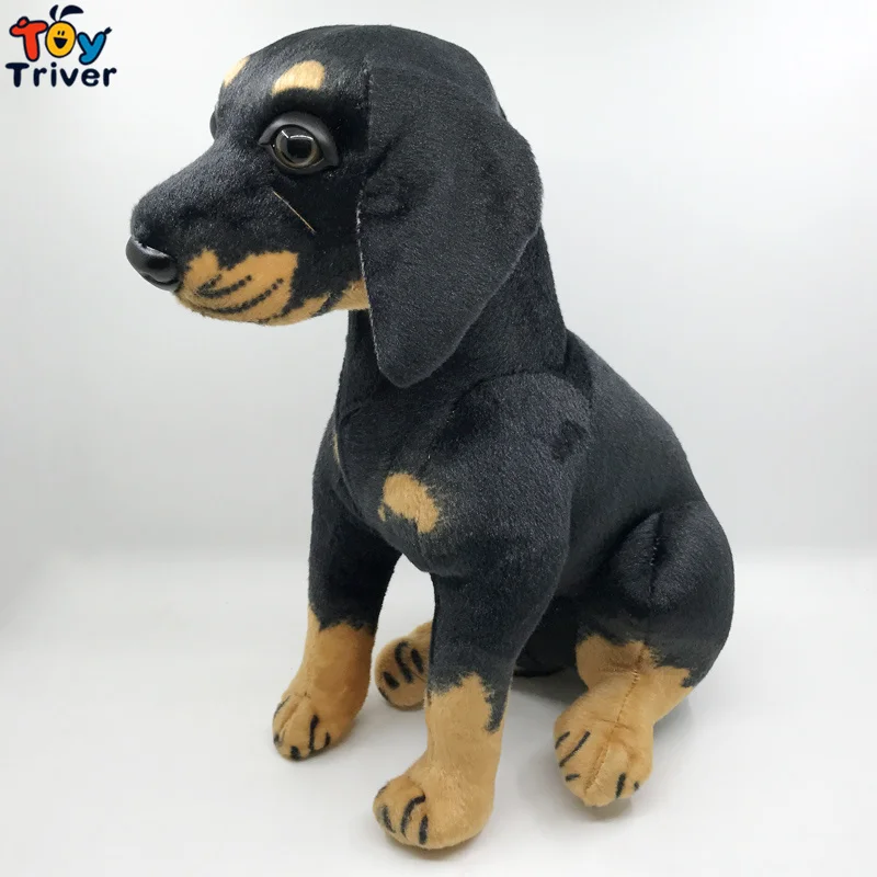 kawaii Plush Simulation Black Dog Puppy Toys Stuffed Animal Doll Kids Baby Children Birthday Gift Present Home Shop Decor | Игрушки и