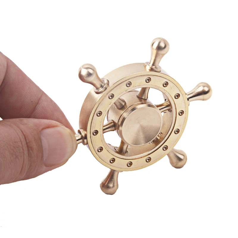 Marine Steering Wheel Brass Hand Finger Spinner Spinning Top Novelty Gryo Toys | Игрушки и хобби
