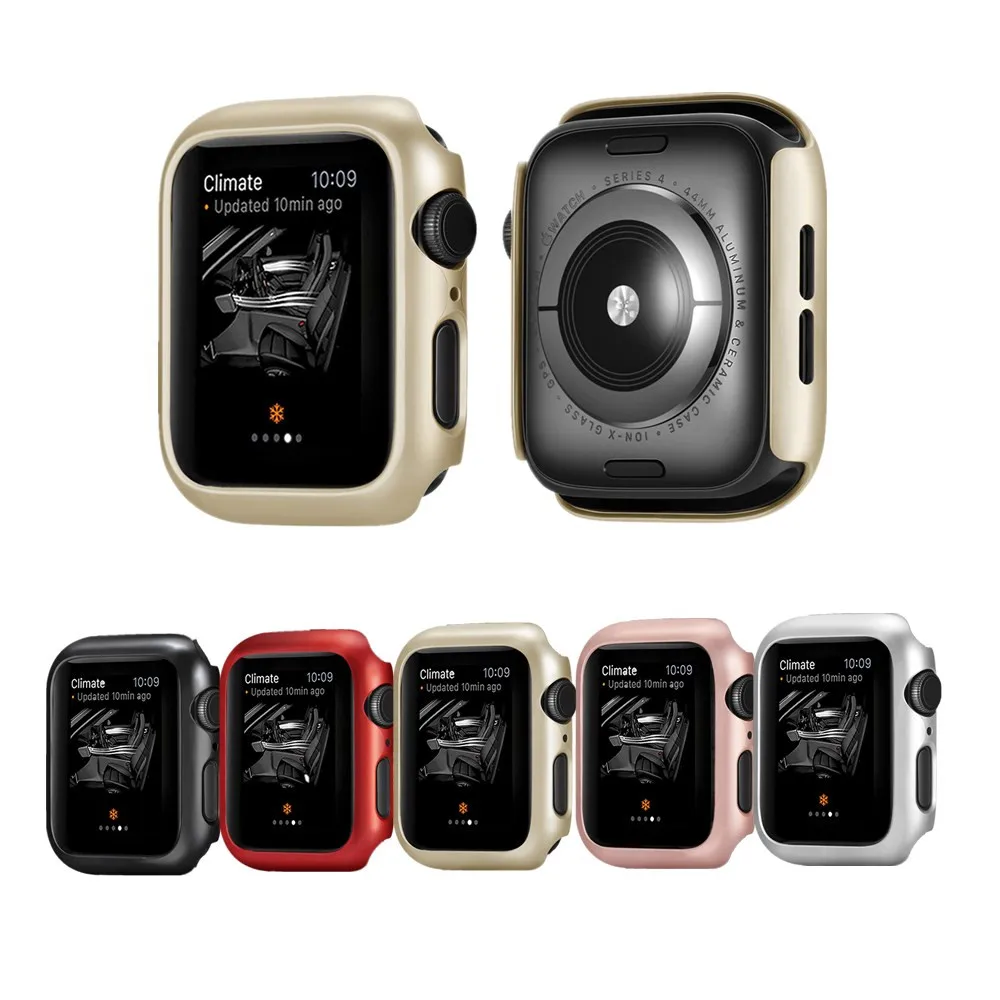 

Classic Oil Surface Plastic Cover for Apple Watch Case 40mm 44mm Series 4 PC Frame Fine Case Watch Screen Protector Accessories