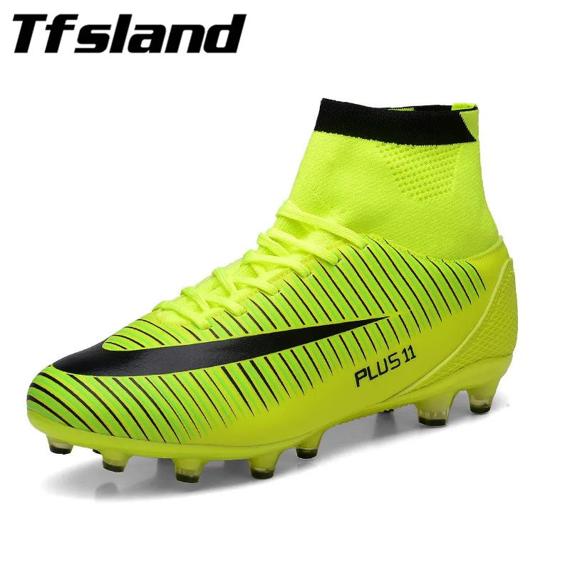 Новые мужские уличные футбольные бутсы для взрослых высокие TF FG тренировочные