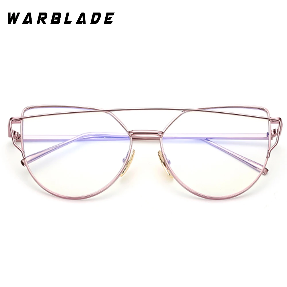 pink clear Модные прозрачные линзы кошачий глаз очки оправа женские золотые очки оправа мужские оптическая рамка для очков Очки для чтения женские - Цвет оправы: pink clear