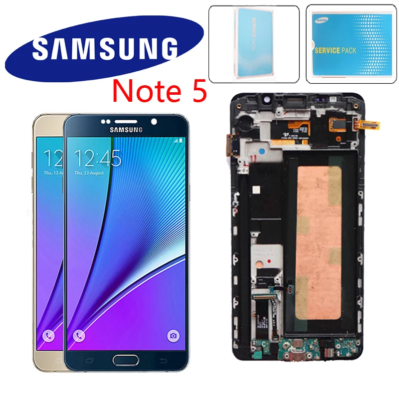 Сменный дисплей 5 7 дюйма с рамкой для SAMSUNG Galaxy Note LCD N920 N920A N920F|Экраны мобильных