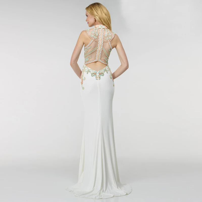 Mermaid Evening Gown High Neck Beaded Pattern Backless Dress 2016 Abiye Gece Elbisesi Formal Gowns Dresses | Свадьбы и торжества