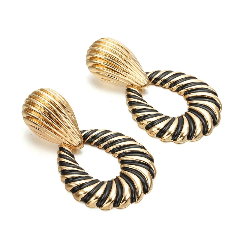 Женские Висячие серьги золотистого цвета модные ювелирные изделия для женщин 2019