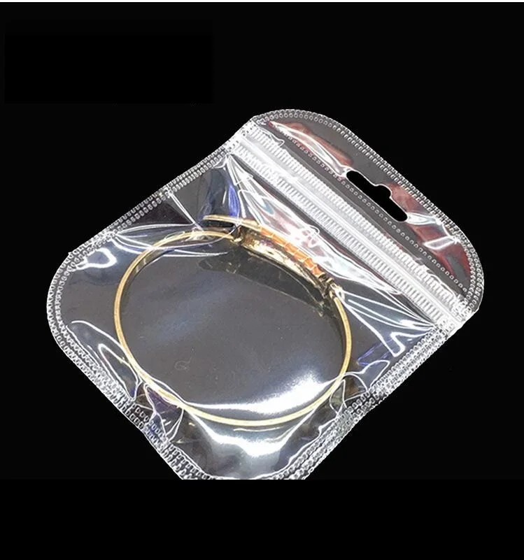 100 шт Прозрачные сумки с замком молнией для электронных аксессуаров Ювелирные