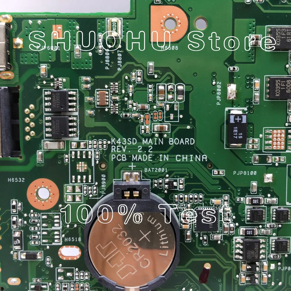 Материнская плата KEFU K43S для ноутбука ASUS K43SD K43E A43S REV: 2 протестированная на 100%