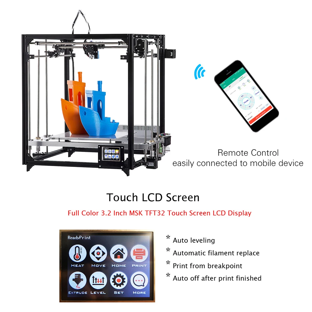 Flsun Cube F2 3d принтер Diy Набор автоматическое выравнивание большой печати беспроводной автоматическое выравнивание нити Замена печати точки останова 3,2 ''экран