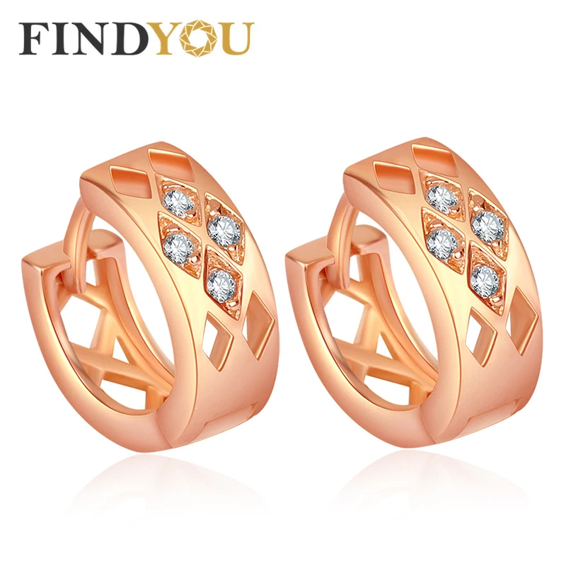 Женские серьги кольца FINDYOU с блестящим кубическим цирконием модные ювелирные