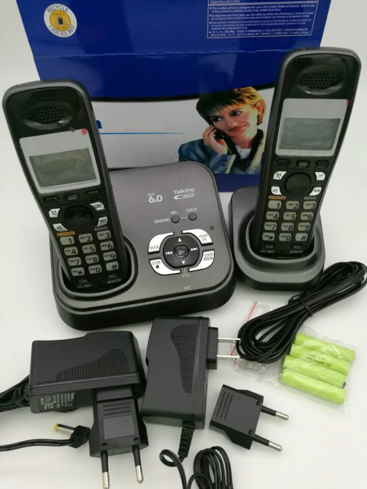 2 Трубок KX-TG9331T DECT 6.0 Расширения Цифровой Беспроводной Телефон с Автоответчиком