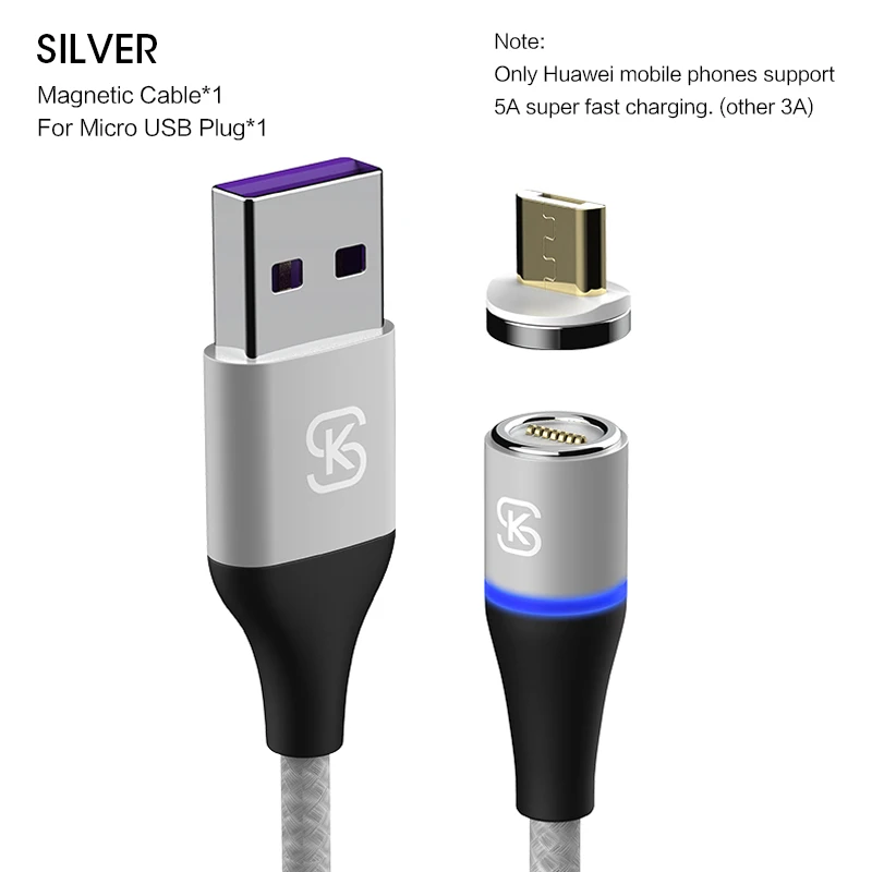 Group For Micro W SIKAI Быстрая зарядка 4,0/3,0 5A Супер магнитный USB-C кабель для передачи данных для huawei mate P30 зарядка USB 1 м кабель type C для использования в автомобиле - Цвет: Group For Micro W