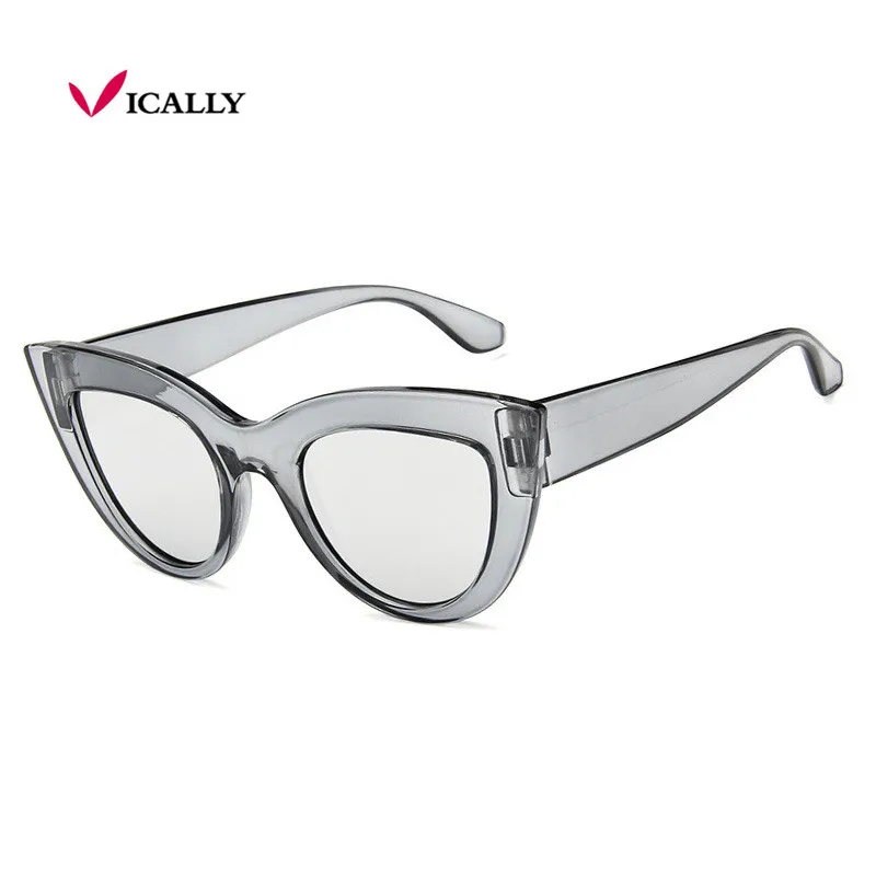 Солнцезащитные очки кошачий глаз женские винтажные зеркальные розовые