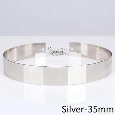 Silver-35mm Deepeel 1 шт. Модные металлические кулоны ажурные женские широкие пояса ручной сплав ремесло дикая талия юбка пальто бижутерия для декорирования - Цвет: Silver-35mm