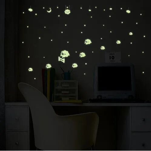 Бесплатная доставка светящиеся маленькие флуоресцентные наклейки с овечкой