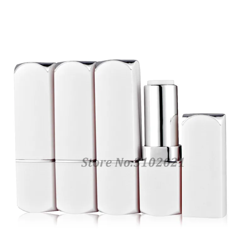 

10/20/50/80pcs Arc Empty lipstick tube elegant square DIY lip balm pipe shell Plastic lip gloss bottle white Cosmetic Container