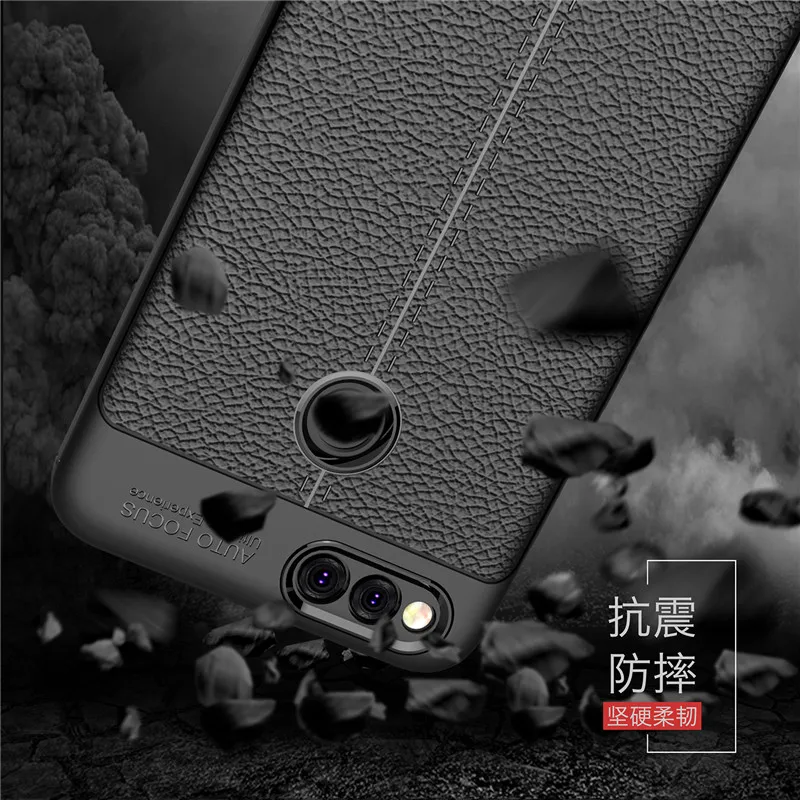 For Huawei Honor 6A 6X 7A 7X Case Leather Desgin Shockproof TPU Mate 9 Lite GR5 2017 Y6 2018 Litchi pattern | Мобильные телефоны и