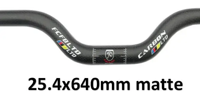 matte FCFB матовый углеродный руль rise 50 мм BMX горный MTB велосипед велосипедные ручки части 25,4/31,8*380- 740 мм - Цвет: matte