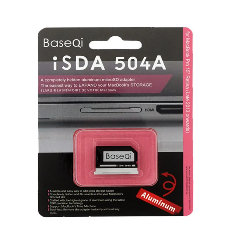 BaseQi алюминиевый Невидимый накопитель Micro SD/TF слот для карт памяти адаптер 15