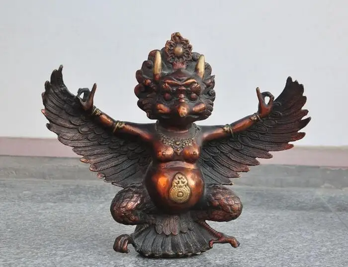 Тибетская Тантра буддистский храм бронзовая летучая птица Крылатая Гаруда Бог