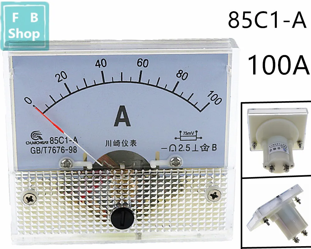 1 шт. 85C1-A 100A 150A 200A 250A 300A 400A 500A DC аналоговый измеритель Панель усилитель тока амперметры датчик