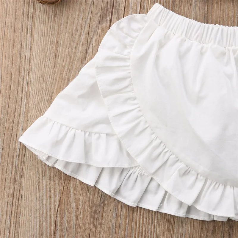 Летняя одежда принцессы для маленьких девочек 2018 белые топы с одним плечом