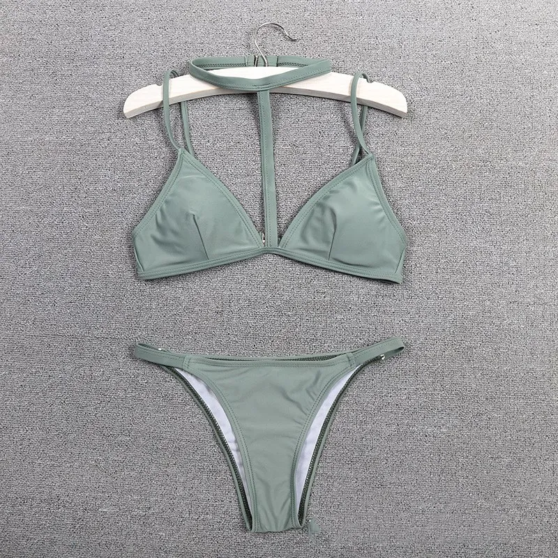 2018 бандажный купальник бикини женский с пуш ап металлическая юбка топ кисточками