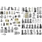 Женские винтажные предметы, милые наклейки с вырезами для скрапбукинга, канцелярские принадлежности, школьные принадлежности, 1 шт.