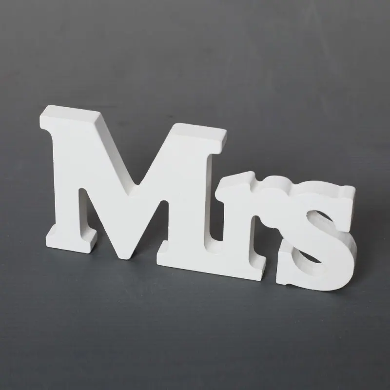 Домашний декор миниатюрные белые деревянные буквы Mr& Mrs Свадебные украшения Романтическая свадьба день рождения декоративные Миниатюрные