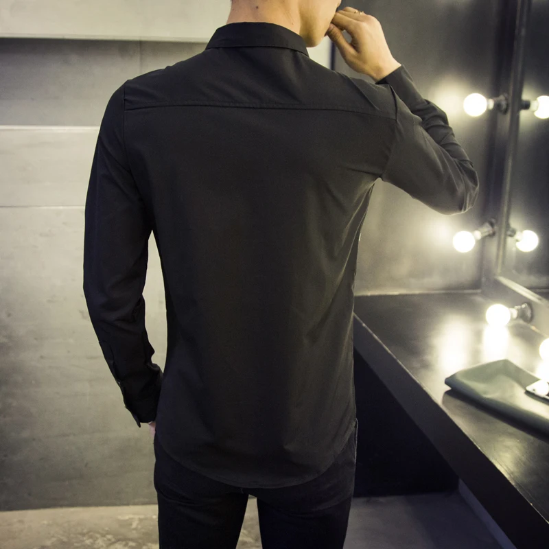 Весенние повседневные мужские рубашки с длинным рукавом модные цветочным