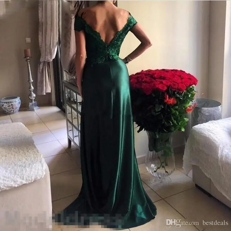 Robe De Soiree изумрудно зеленое на шнуровке вечерние платья 2020 с открытыми плечами V