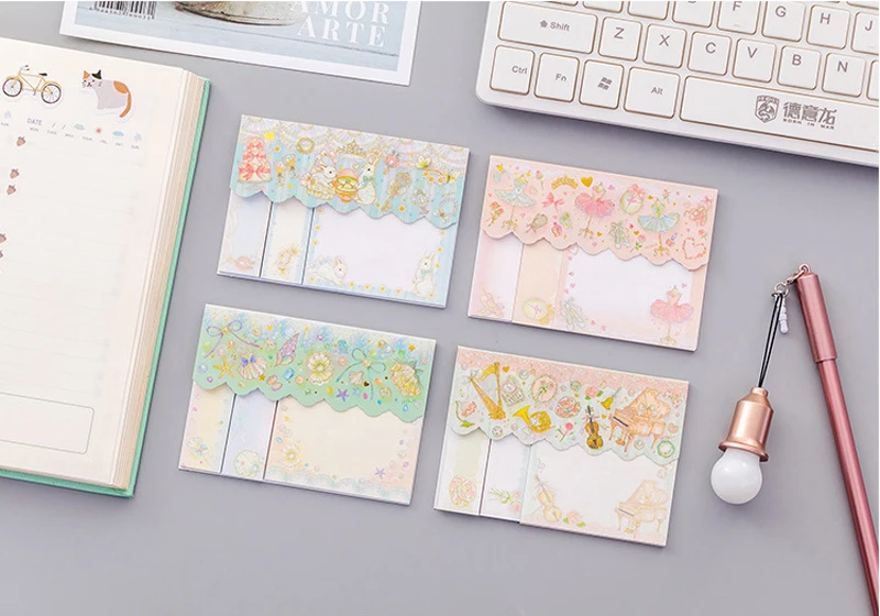 24packs/lot kawaii cartoon sticky note DIY mulifunction memo sticker removable adhesive paper sticker marker wholesale