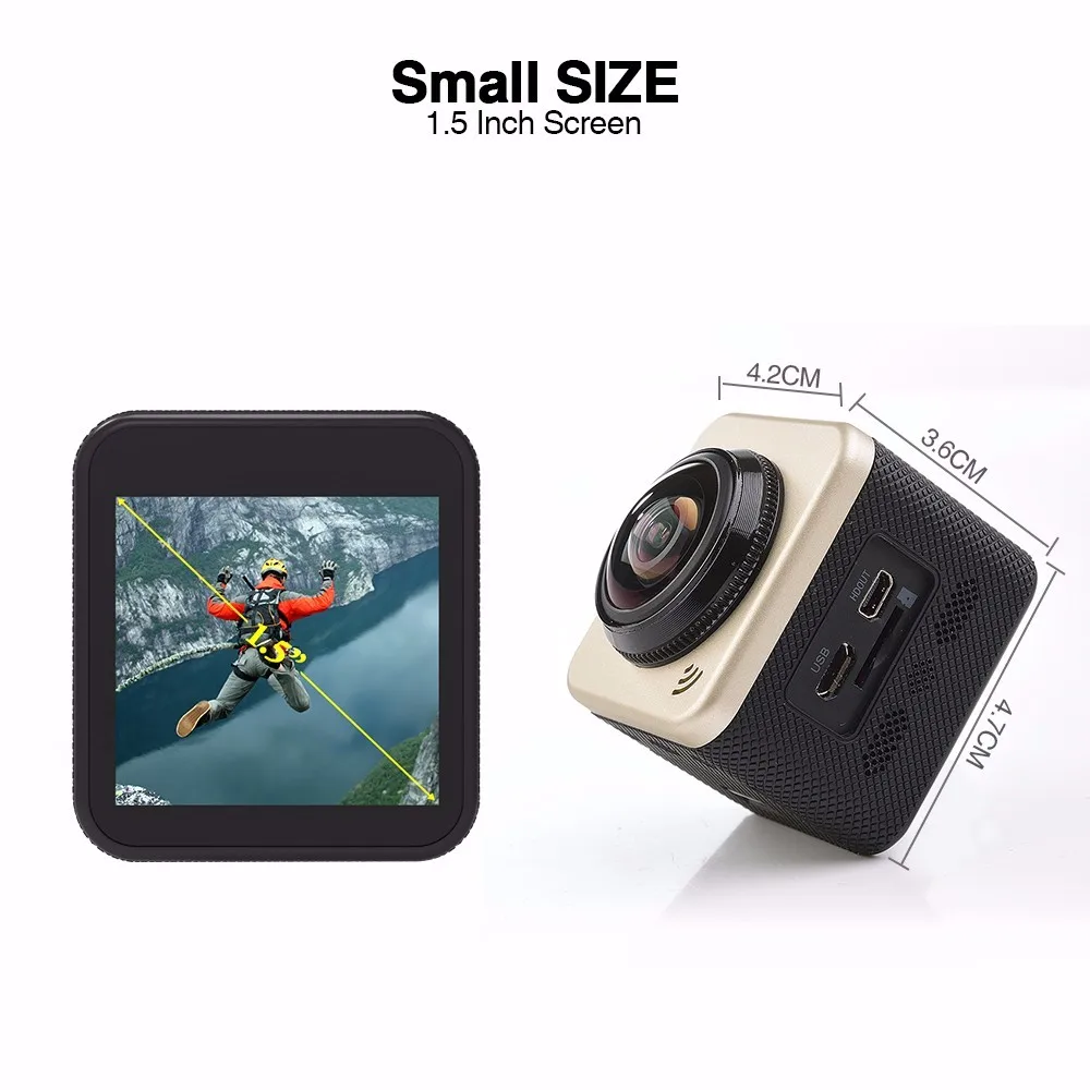 SOOCOO C-UBE360S WiFi 1,5 дюймов 30 м водонепроницаемая Мини спортивная экшн-камера 360 широкоугольная камера s 360*180 HD камера
